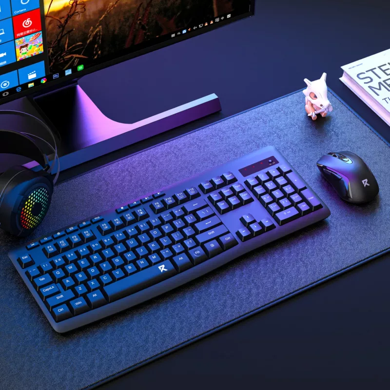 Redragon BS-7367-A Wireless Keyboard and Mouse Combo - Black, Full-Size Membrane, 2.4 GHz, Adjustable DPI