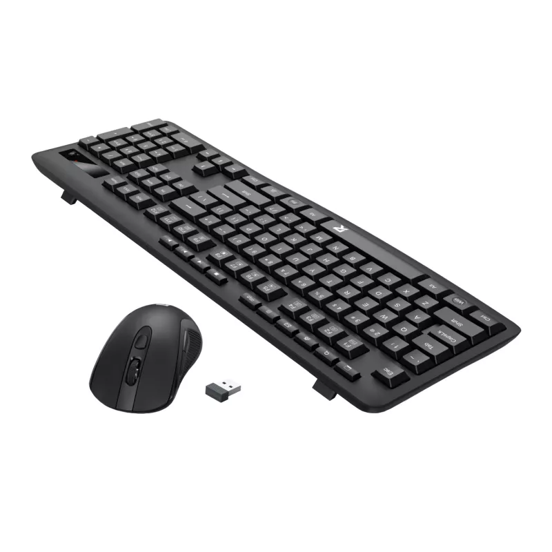 Redragon BS-7367-A Wireless Keyboard and Mouse Combo - Black, Full-Size Membrane, 2.4 GHz, Adjustable DPI