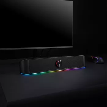 Redragon GS560 Adiemus 2.0 RGB USB/Aux Gaming Soundbar - Black
