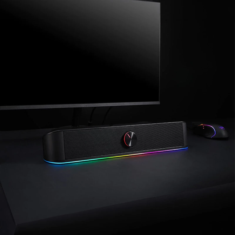 Redragon GS560 Adiemus 2.0 RGB USB/Aux Gaming Soundbar - Black