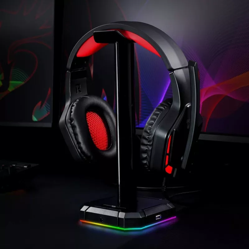 Redragon HA300 Scepter Pro RGB Headset Stand with 4-Port USB 2.0 Hub