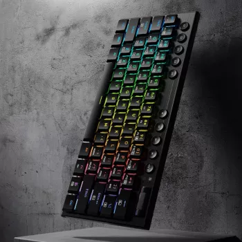 REDRAGON Horus Mini Pro 61-Key Tri-Mode Wireless RGB Low Profile Mechanical Gaming Keyboard - Black (Red Switch)
