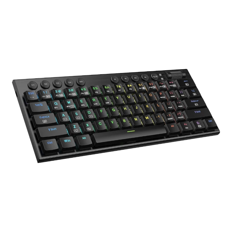 REDRAGON Horus Mini Pro 61-Key Tri-Mode Wireless RGB Low Profile Mechanical Gaming Keyboard - Black (Red Switch)