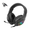 REDRAGON HYLAS H260RGB Over-Ear Gaming Headset with Detachable Microphone, 50mm Drivers, RGB Lighting, 3.5mm Audio + USB Power, Black