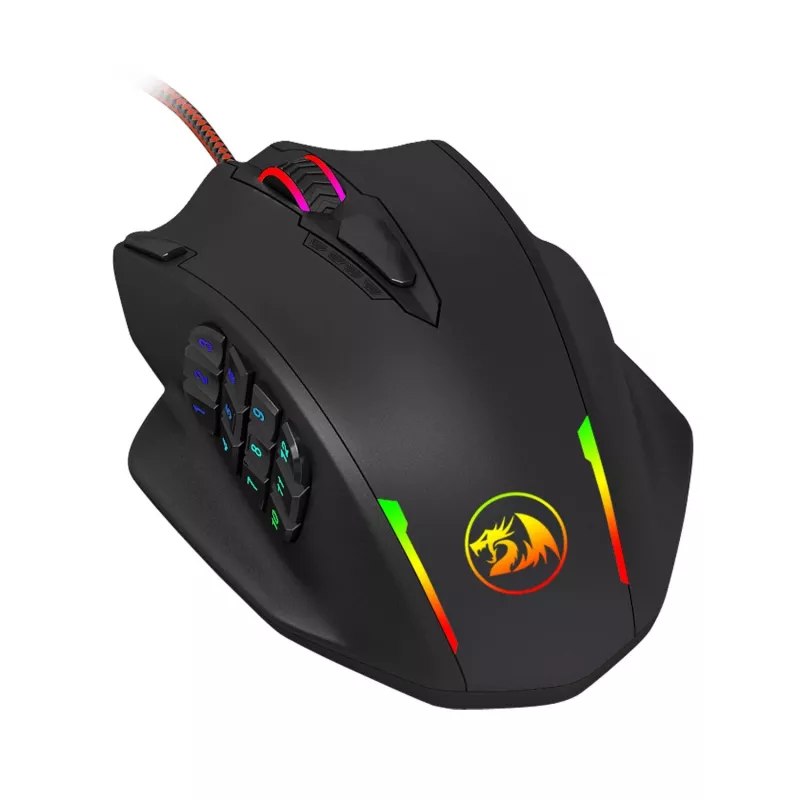 REDRAGON IMPACT 12400DPI MMO Gaming Mouse - Black