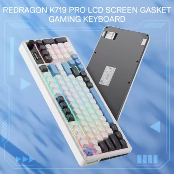Redragon K719WGB GALATIN RGB PRO Full-Sized Wireless Mechanical Gaming Keyboard - White