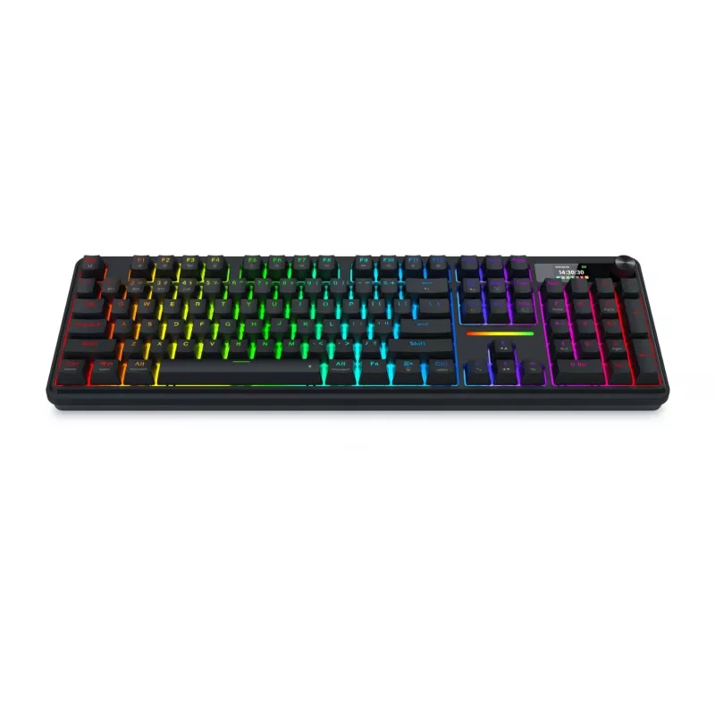 Redragon K762 TERRAFLARE PRO RGB Wireless Gasket Gaming Keyboard - 75% 82 Keys, Tri-Mode, Hot-Swappable, Double-Shot PBT, Black