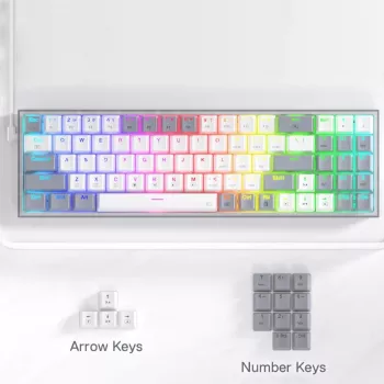 REDRAGON Pollux 65% Wired Mechanical Gaming Keyboard, Hot-Swappable Red Switches, RGB Backlight, Detachable USB-C, NKRO, Black