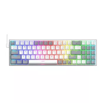 REDRAGON Pollux 65% Wired Mechanical Gaming Keyboard, Hot-Swappable Red Switches, RGB Backlight, Detachable USB-C, NKRO, Black