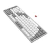 Redragon RD-BK-7111 60% Tri-Mode Low-Profile Mechanical Keyboard, RGB Backlit, Hot-Swappable, Black/White