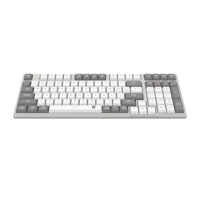 Redragon RD-BK-7111 60% Tri-Mode Low-Profile Mechanical Keyboard, RGB Backlit, Hot-Swappable, Black/White