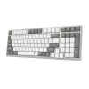 Redragon RD-BK-7111 60% Tri-Mode Low-Profile Mechanical Keyboard, RGB Backlit, Hot-Swappable, Black/White