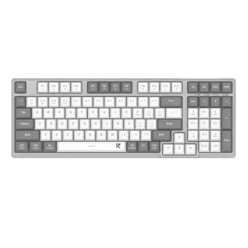 Redragon RD-BK-7111 60% Tri-Mode Low-Profile Mechanical Keyboard, RGB Backlit, Hot-Swappable, Black/White