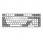 Redragon RD-BK-7111 60% Tri-Mode Low-Profile Mechanical Keyboard, RGB Backlit, Hot-Swappable, Black/White