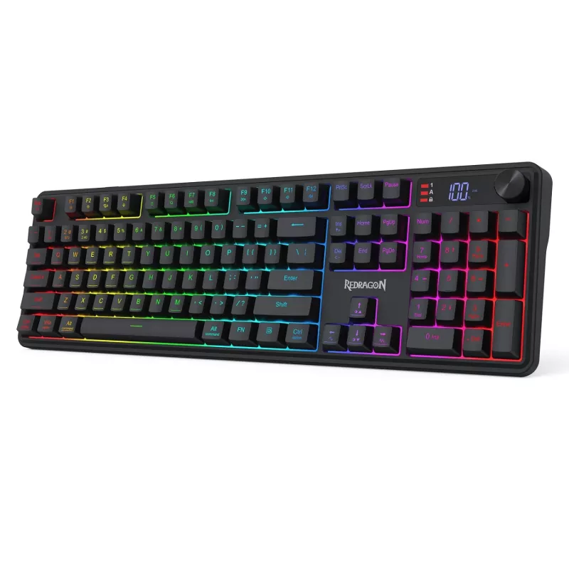 Redragon RM104 PRO VOLCANO RGB Wireless Membrane Gaming Keyboard - Black