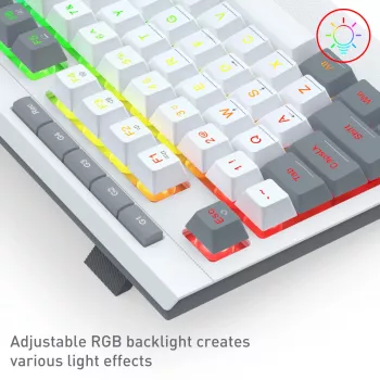 Redragon S151 Wired RGB Gaming Keyboard and Mouse Combo - White and Grey