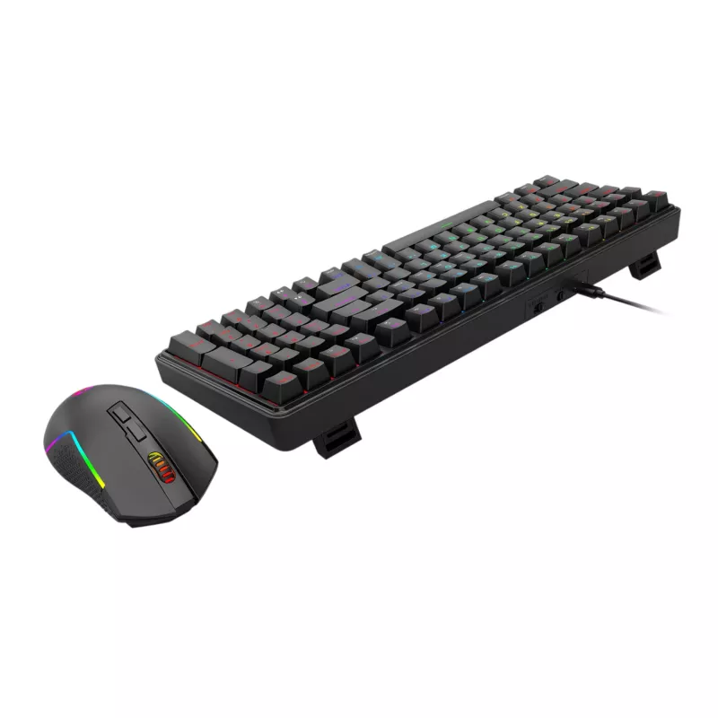 Redragon S162 RGB 3-Mode Wireless Mechanical Gaming Keyboard and Mouse Combo - Black