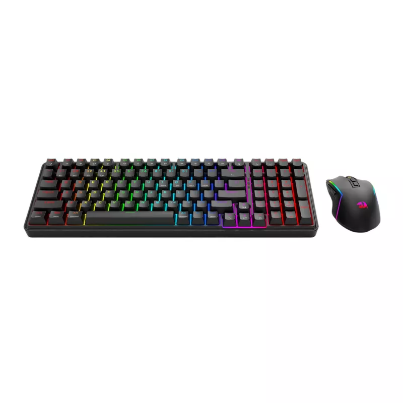 Redragon S162 RGB 3-Mode Wireless Mechanical Gaming Keyboard and Mouse Combo - Black