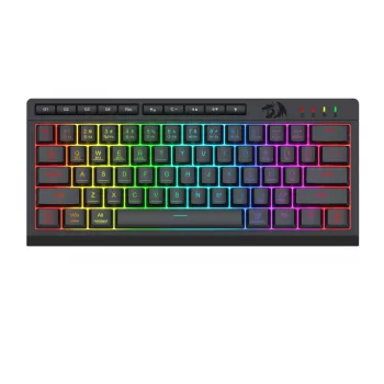 Redragon SHIVA K522 PRO RGB Wireless Gaming Keyboard - Tri-Mode TKL Mechanical, Hot-Swappable Red Switches, Black