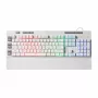 REDRAGON SHIVA RGB Membrane Keyboard, White, Full-Size, 6 Macro Keys, Detachable Wrist Rest, Wired USB