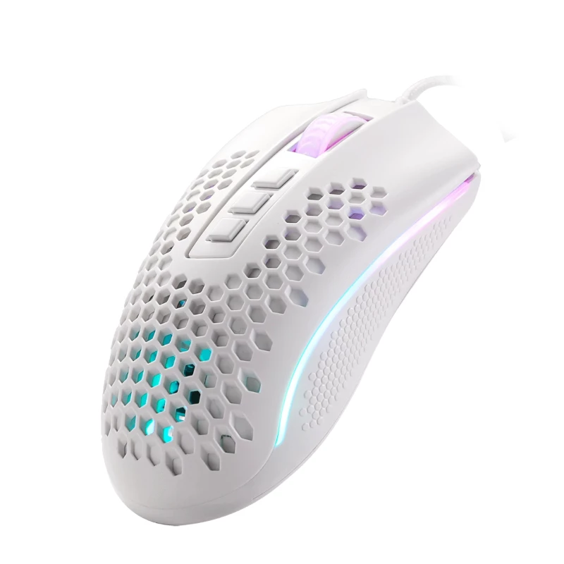 REDRAGON STORM WIRED RGB Gaming Mouse - Lightweight Honeycomb Shell, 12400 DPI Optical Sensor, 7 Programmable Buttons, Omron Switches, PTFE Feet, On-Board Memory