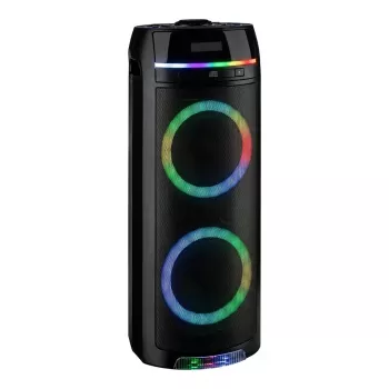 REFLEXION PS10BTCD/N Party Speaker, 480W Peak, Bluetooth, CD, FM Radio, USB, AUX, Microphone, Black