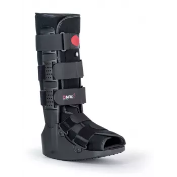 REH Air Walker Basic Long Ankle-Foot Orthosis, Size L, Black/Grey