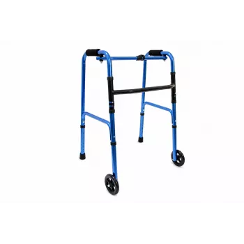 REH Balkonik RF-131 Reciprocal Walking Frame with 8-Level Height Adjustment, Silver Aluminium Foldable Mobility Aid, 120 kg Capacity