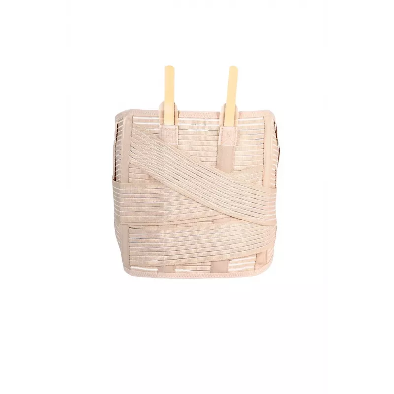REH Lumbo O-1431/XL Lumbosacral Support Belt with Elastic Tightening Straps, Size XL, Beige