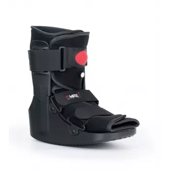 REH O-1183/XL Short Air Walker Boot – Pneumatic Ankle & Foot Immobilizer, Rocker Sole, Black/Grey, Size XL
