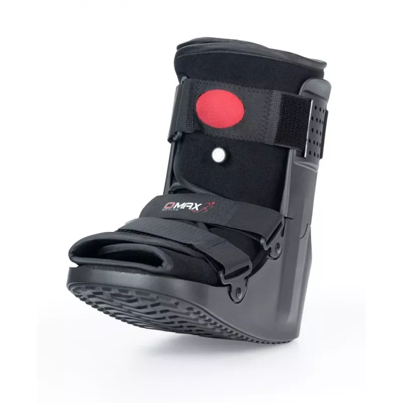 REH O-1183/XL Short Air Walker Boot – Pneumatic Ankle & Foot Immobilizer, Rocker Sole, Black/Grey, Size XL