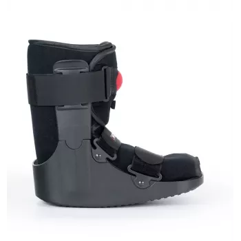 REH O-1183/XL Short Air Walker Boot – Pneumatic Ankle & Foot Immobilizer, Rocker Sole, Black/Grey, Size XL