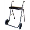 REH RF-651/CZA Two-Wheeled Walker with Seat, Aluminum, Black