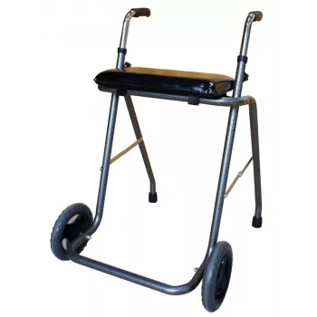 REH RF-651/CZA Two-Wheeled Walker with Seat, Aluminum, Black