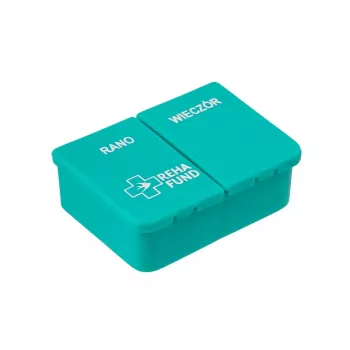 REHA FUND RF-350 Daily Pill Organizer for Morning and Evening Doses, 2 Compartments, Transparent