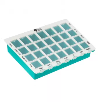 REHA FUND RF-353 Weekly Pill Organizer with 7 Removable Daily Boxes, 4 Doses per Day, 28 Compartments, Multi-Colour