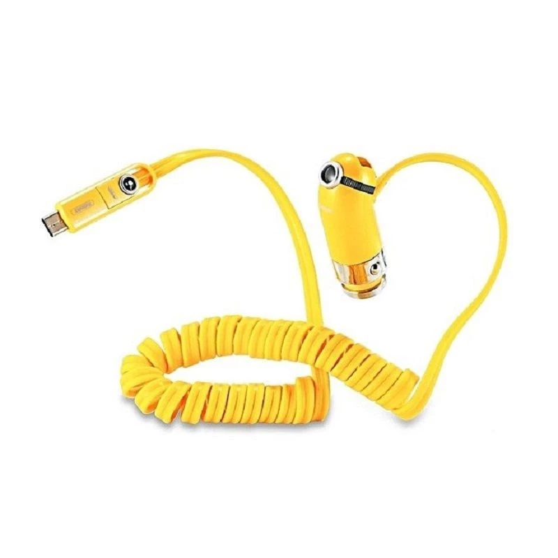 REMAX Cutie Car Charger Yellow - 2 USB-A Ports 4.2A Total Output