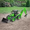 Remote Control Backhoe Loader RC Lights Sound Green Huina 1:14