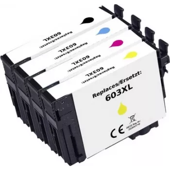 Renkforce Compatible Ink Cartridge Combo Pack for Epson 603XL (Black, Cyan, Magenta, Yellow) RF-I-E-603XLBKCMY4PK RF-7187228