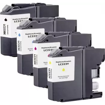 Renkforce Compatible Ink Cartridge Set for Brother LC-223BK/C/M/Y - Black, Cyan, Magenta, Yellow (4-Pack, 550 Pages Each) RF-6954006