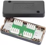 renkforce Connection Box for CAT 6A Network Cables, Shielded Junction Box, LSA+ Terminals, 10 Gbit/s, Light Grey
