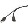 Renkforce DisplayPort Cable 1m Black 4K UHD 60Hz Male to Male Gold-Plated Triple Shielded RF-6830472