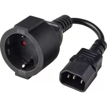 Renkforce Power Adapter Cable C14 to Schuko Socket 0.15 m Black RF-7176926