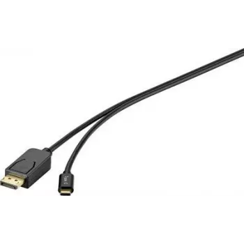 Renkforce RF-4538166 USB-C to DisplayPort Adapter Cable 1.8m Black 4K@60Hz