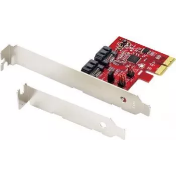 Renkforce RF-4679590 PCIe 2.0 x1 to 2x SATA III RAID Controller Card, Low Profile, ASM1061, RAID 0/1/JBOD