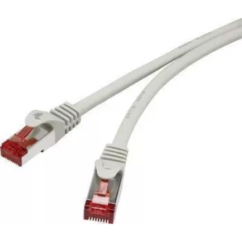 Renkforce RF-4724268 Cat6 S/FTP RJ45 Patch Cable 10m Grey Snagless Gold-Plated Flame Retardant