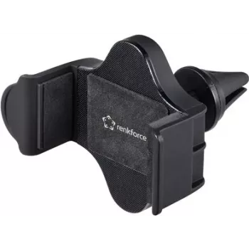 Renkforce RF-5385148 360° Rotatable Ventilation Grille Car Phone Holder for 55-85 mm Smartphones, Black