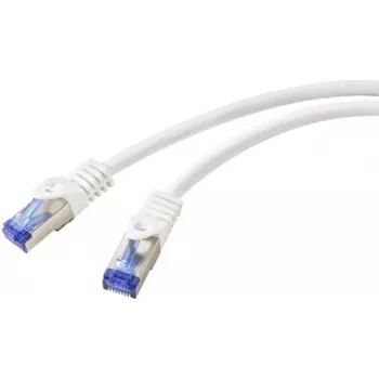 Renkforce RF-5771524 Cat6a S/FTP Network Patch Cable, 2m, White, 10GbE, 500MHz, RJ45, Snagless, Gold-Plated