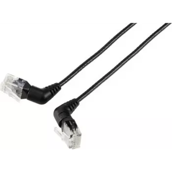 Renkforce RF-6071540 CAT 6 U/UTP Network Patch Cable, RJ45, 0.5 m, Black, 360° Rotatable Angled Plugs