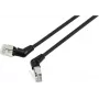 Renkforce RF-6071546 CAT 6a F/UTP RJ45 Patch Cable, 0.5 m, Black, 360° Rotatable Connectors, Angled Exit